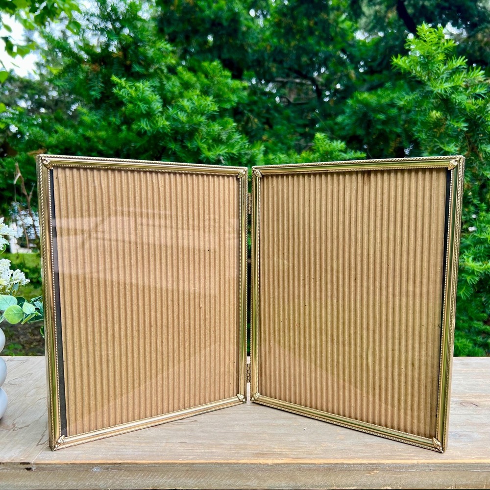 Vintage Gold Double Picture Frame | 8x10
